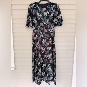 Black Donna Morgan Dress with Lilacs